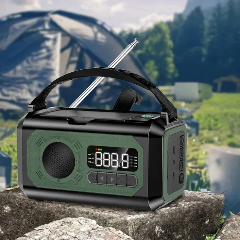 Radio De Secours Solaire 12000mAh AM FM NOAA Avec Lampe Recharge USB Pour Randonnée Camping Et Urgence by LSDLBoutique