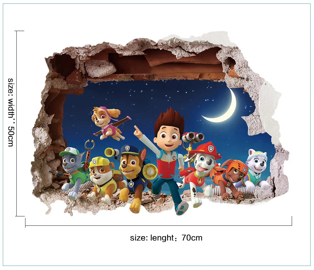Autocollants Muraux Paw Patrol pour la Décoration de la Maison, Adhésifs Mignons, Anime Skye Chase, Graffiti Décoré, Cadeaux d'Anniversaire pour Garçon et Fille by LSDLBoutique.ch