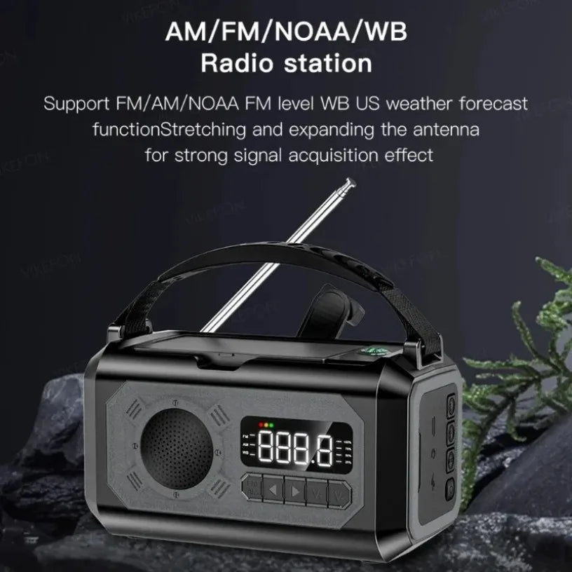 Radio De Secours Solaire 12000mAh AM FM NOAA Avec Lampe Recharge USB Pour Randonnée Camping Et Urgence by LSDLBoutique