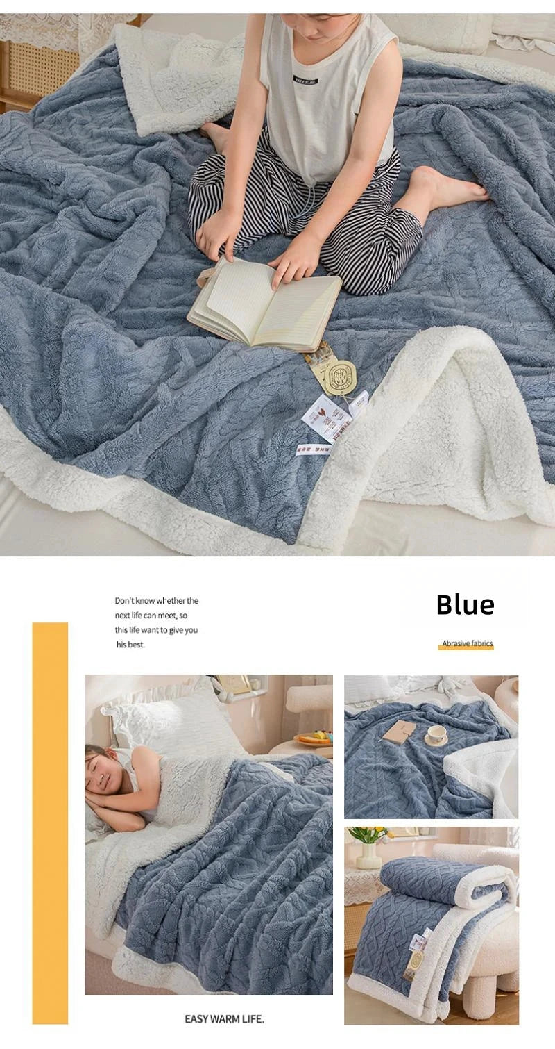 CARA CARLE Couverture Sherpa Corail Double Polaire