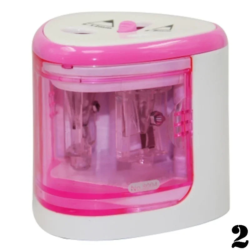 Electric pencil sharpener with dual holes 6-8 mm and 9-12 mm