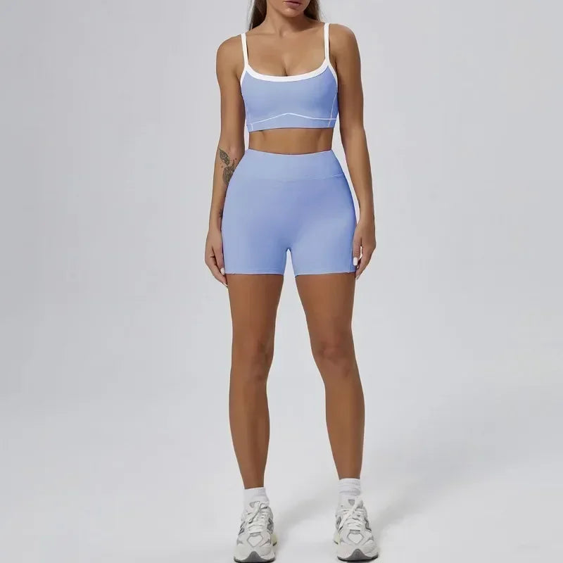 Peiresa Ensemble Yoga Sans Couture Rose Taille Haute