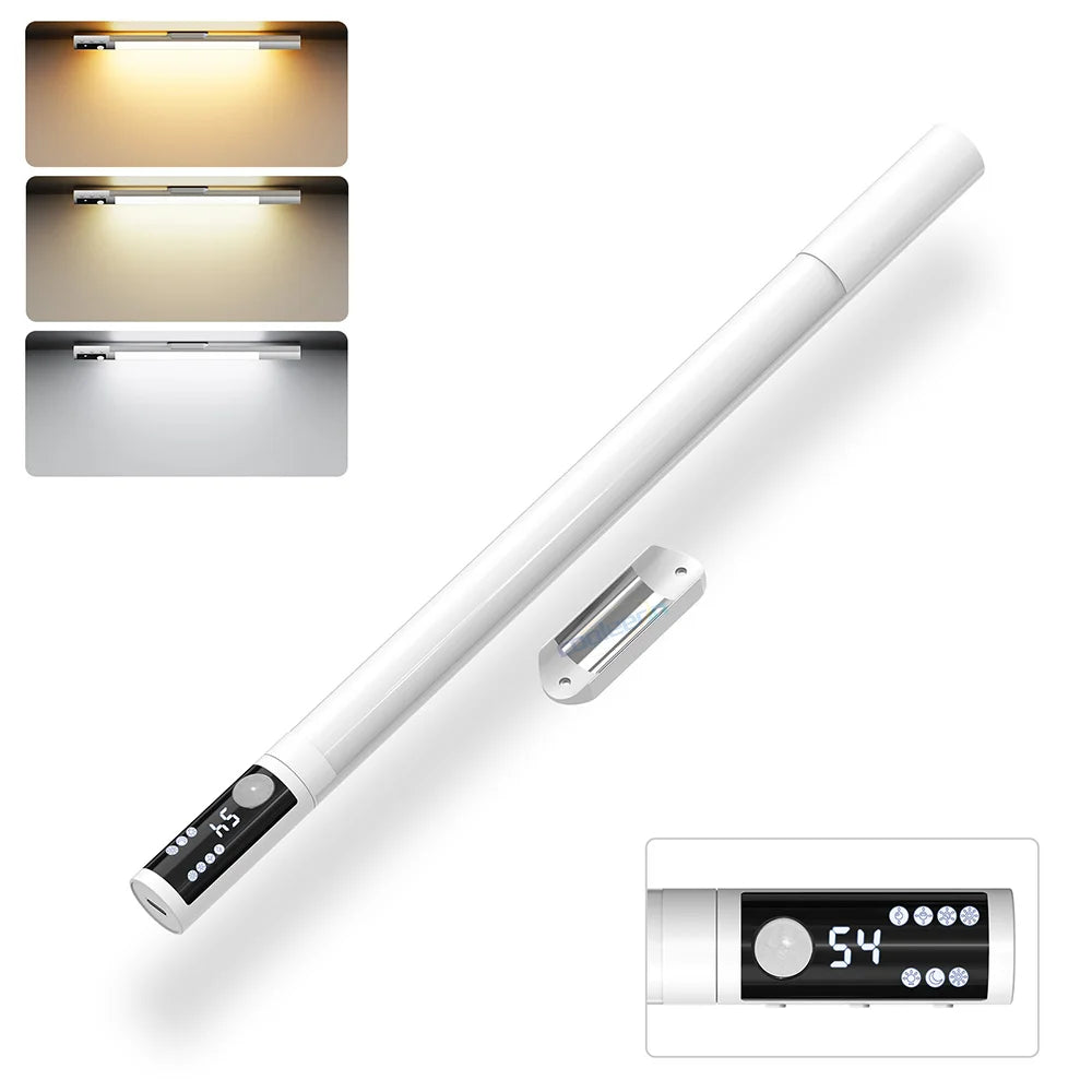 Lampe LED Détecteur de Mouvement Sous Armoires Écran Numérique Réglable