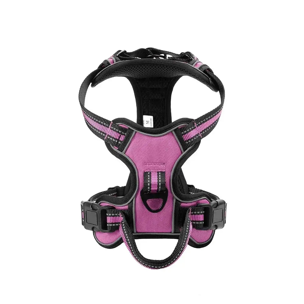 Harnais pour chien réglable en nylon, LSDLBoutique — rose et noir