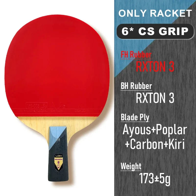 Loki Dragon Raquette Tennis De Table Bois Carbone 7 Plis