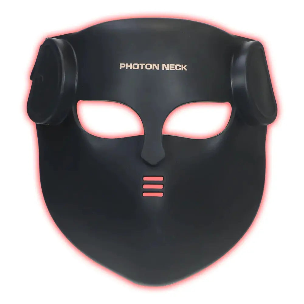 Masque LED Visage et Cou noir en silicone, 8 couleurs