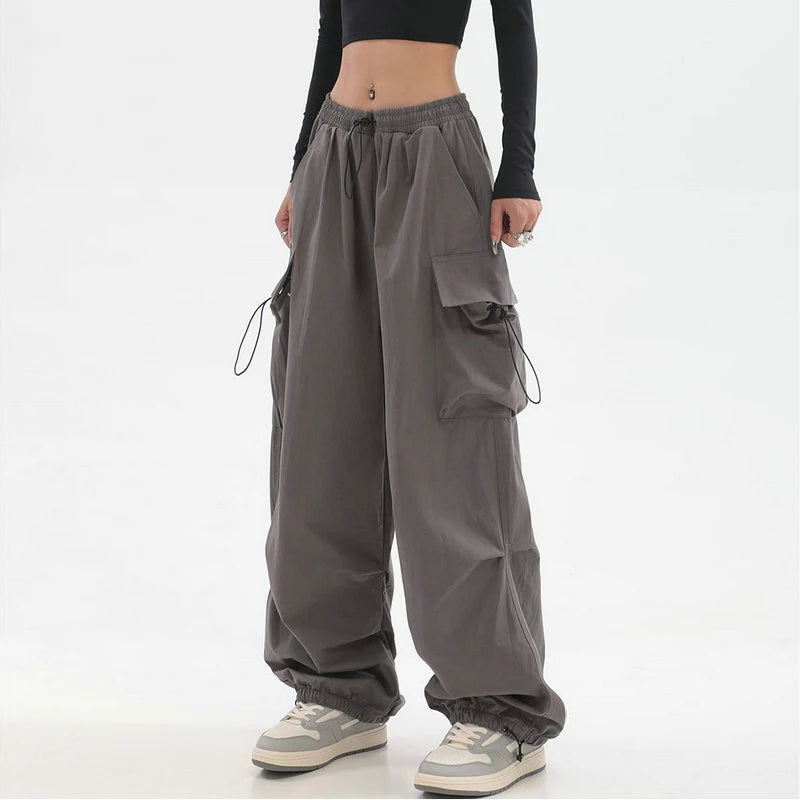 Pantalon Cargo Femme Harajuku Baggy Taille Élastique Beysaurt