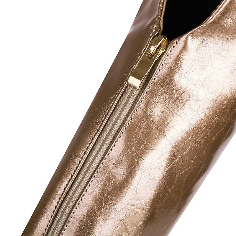 Cuissardes Femme Hautes Au Dessus Du Genou Mollets Larges Dents Tigre Requin