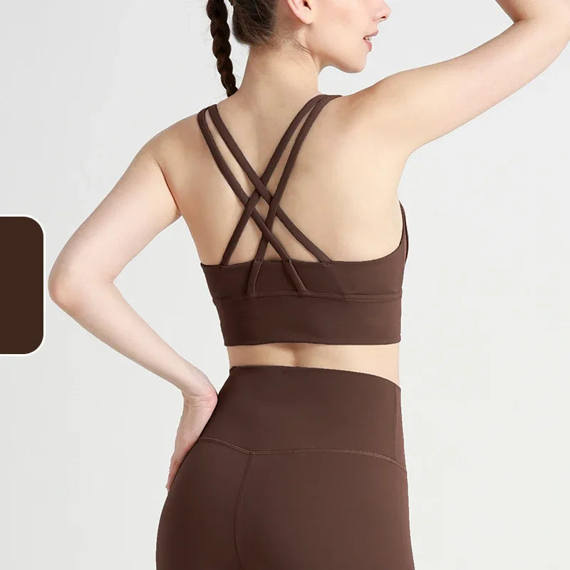 Brassière de sport yoga dos croisé