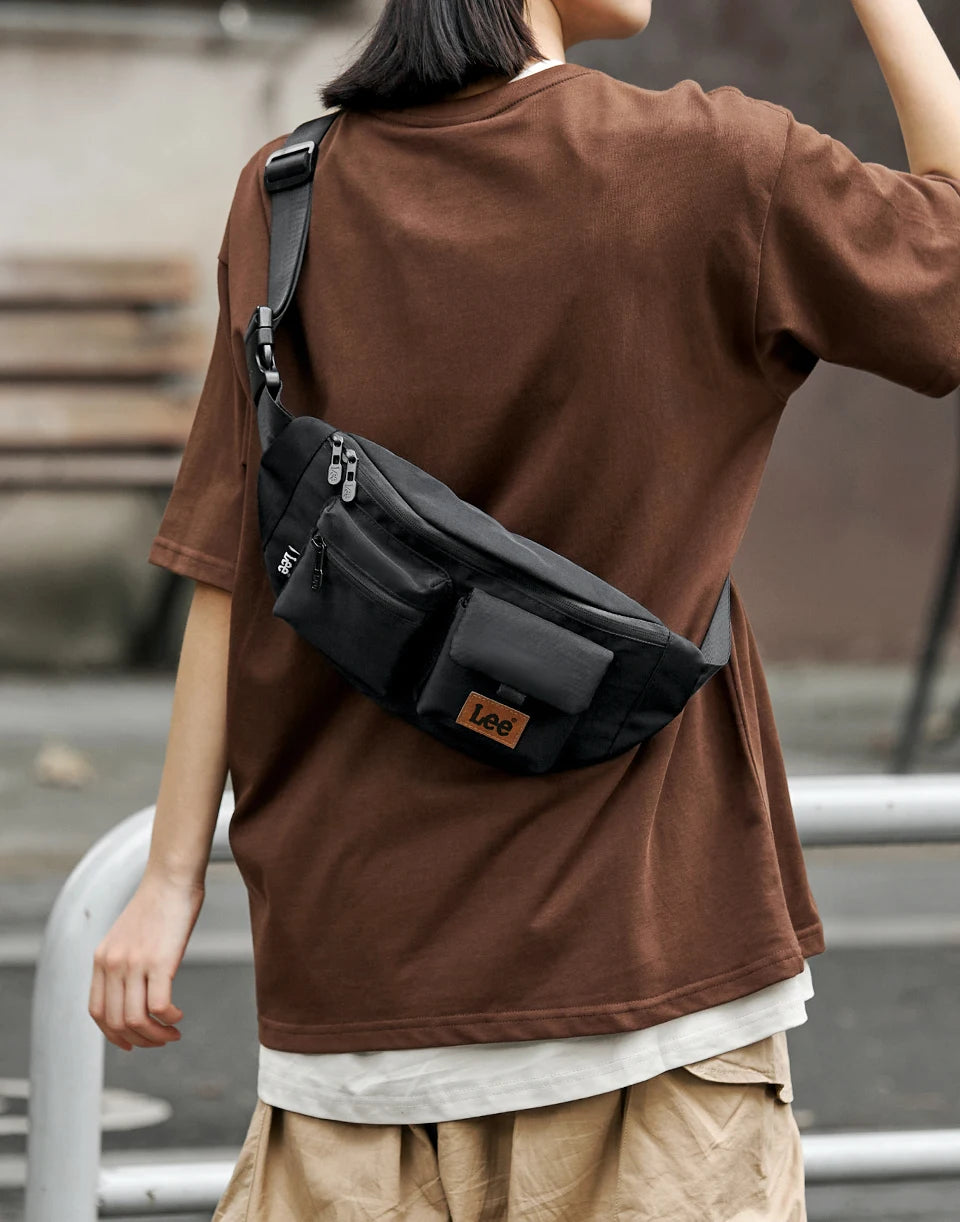 Lee Sac Banane Nylon Noir Étanche Bandoulière Réglable