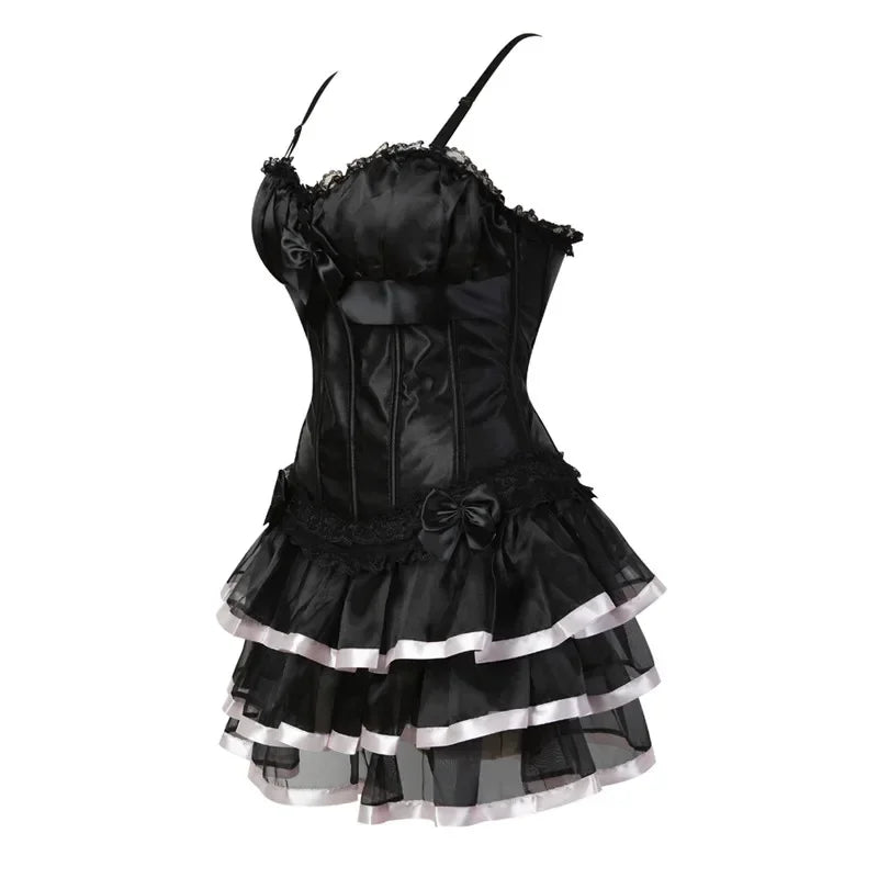Corset Dress with Straps and Skirt – Plus Size Available