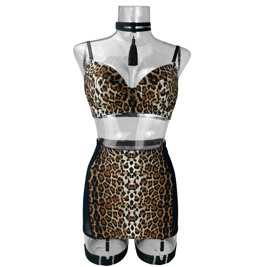 Ellolace Lingerie Satin Fin Dentelle Rouge 5Pièces