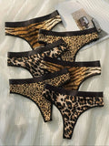 Culotte String Imprimé Animal Léopard Zèbre Tigre Doublure Coton
