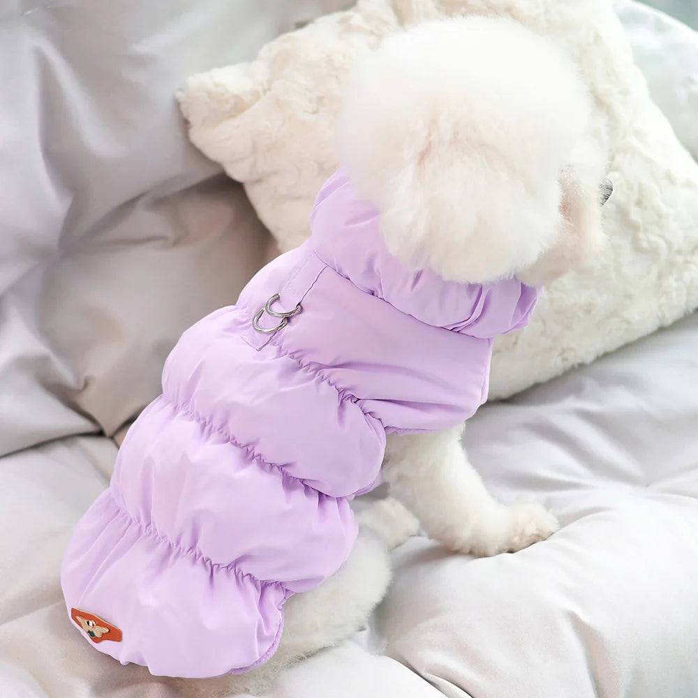 Veste Hiver Pour Chien Rembourrée Bleu Clair Taille S À XL