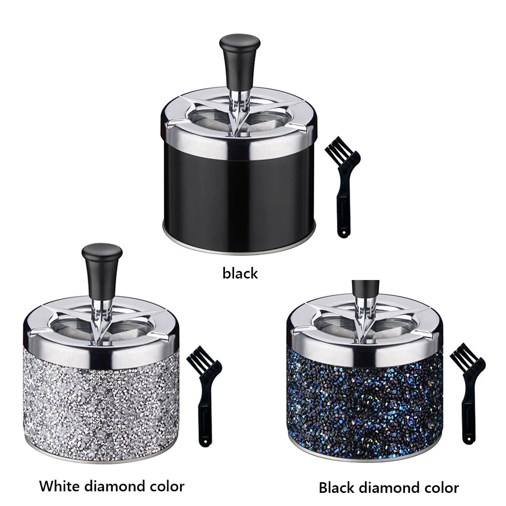 Cendrier Voiture Poussoir Couvercle Rotatif Autonettoyant Alloet