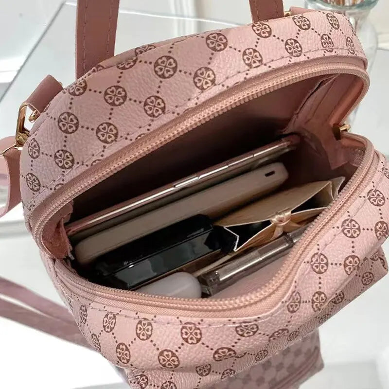 Rilibegan Sac À Dos Classique Femme PU Motif Cercle Marron