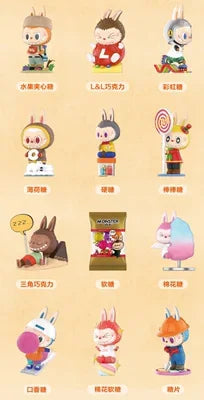 Pop Mart Labubu Figurine Monstres Bonbons PVC Rose Bleu