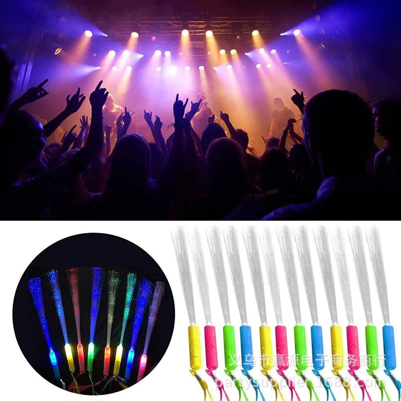 Bâtons lumineux LED fibre optique – Lot de 12