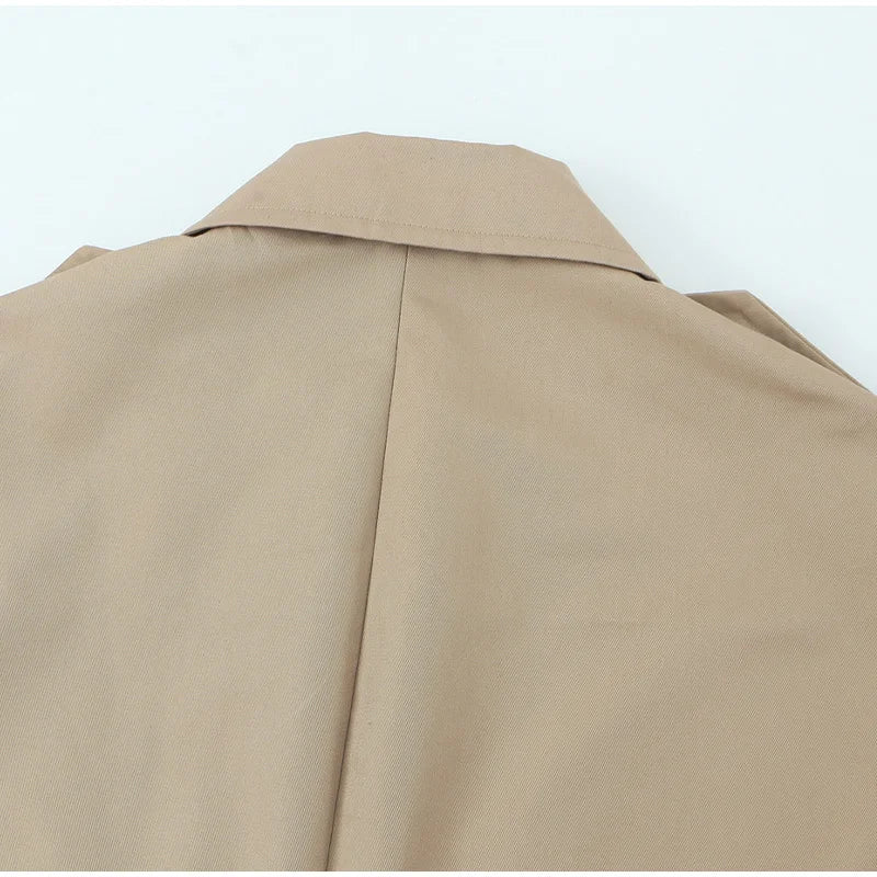 Nonen Veste Pilote Femme Polyester Marron Fermeture Éclair Revers Ample