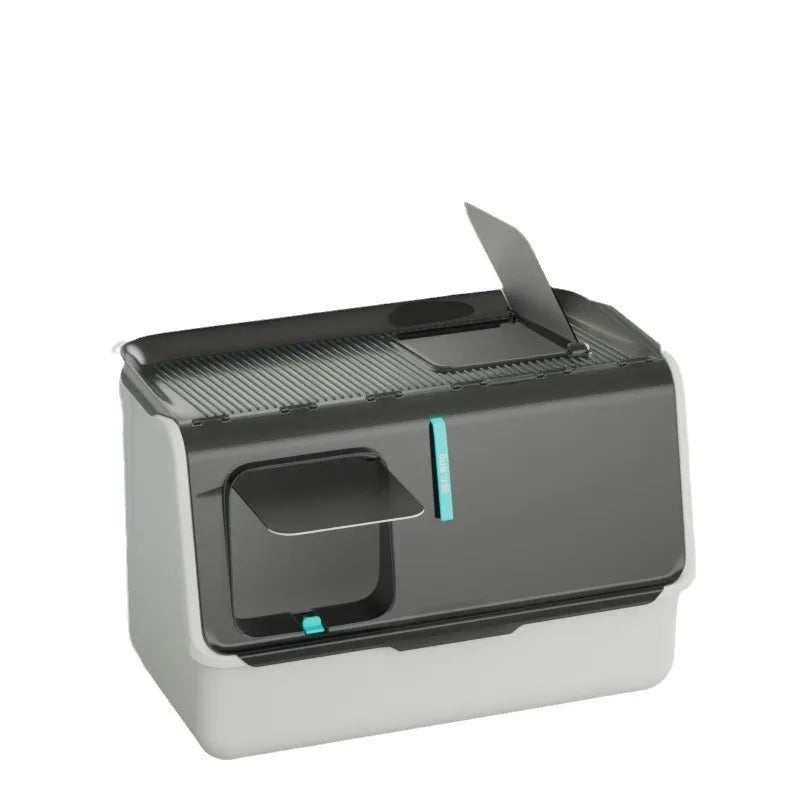 Bac À Litière Top Entry Pour Chats XXL Ferme Anti Éclaboussures Hygiène Confort Idéal by LSDLBoutique