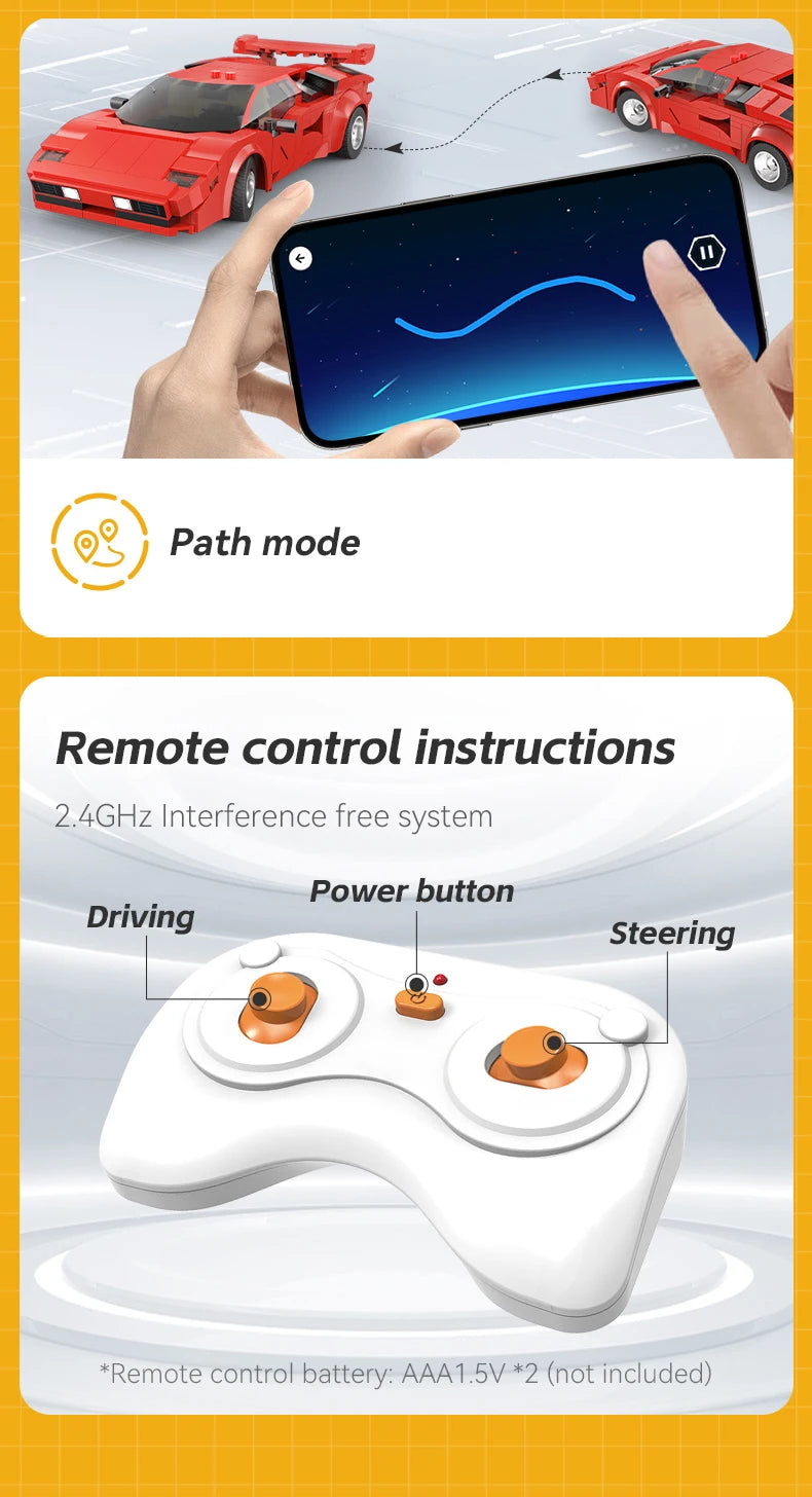 Cada 1:20 328 pièces ville technologique RC voiture de course App blocs de construction télécommande vitesse véhicule briques jouet cadeaux de vacances by LSDLBoutique.ch