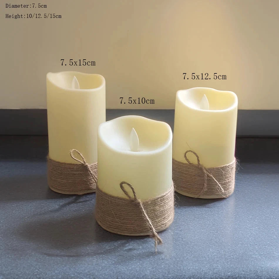 Bougies LED Sans Flamme USB Télécommande Ensemble 3 Pièces