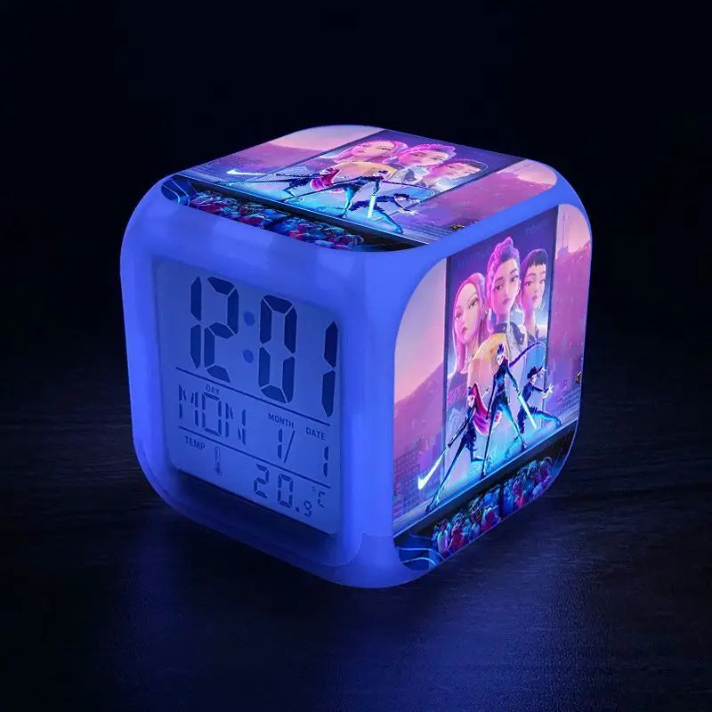 Nouveau KPop chasseurs de démons Mira Jinu Zoey dessin animé mignon réveil étudiant chevet veilleuse horloge électronique ornement décoratif by LSDLBoutique.ch