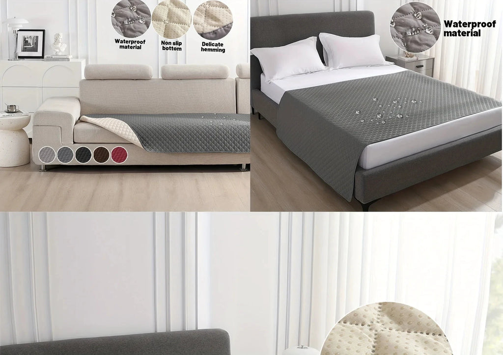 Housse De Lit Chien Anti-Fuite Antidérapante Imperméable Gris