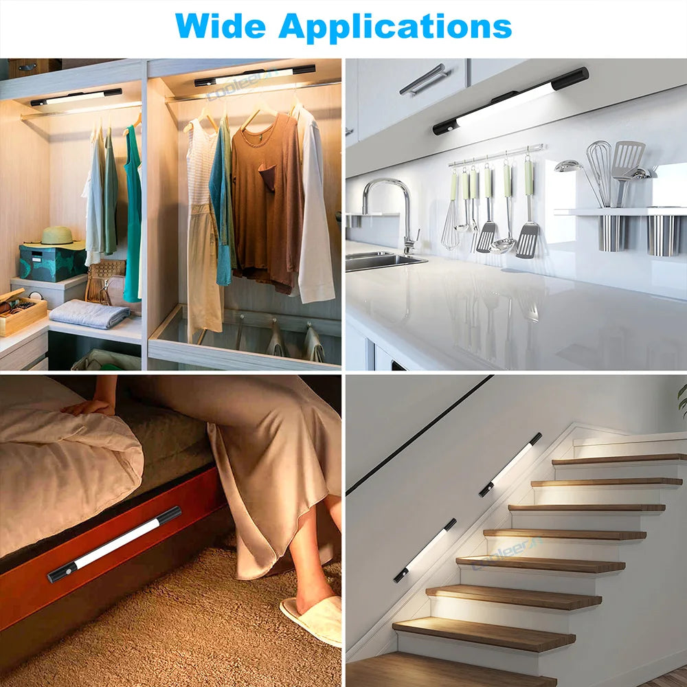 Lampe LED Détecteur de Mouvement Sous Armoires Écran Numérique Réglable