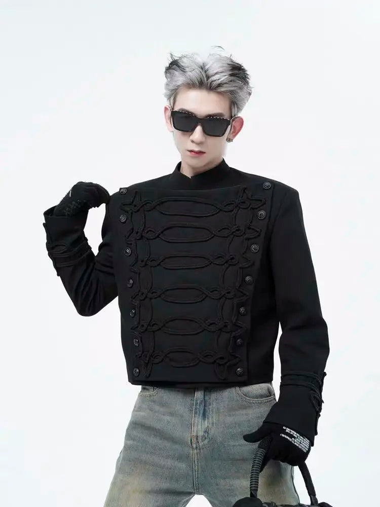 Jackson Wang Veste Col Montant Court Polyester Noir