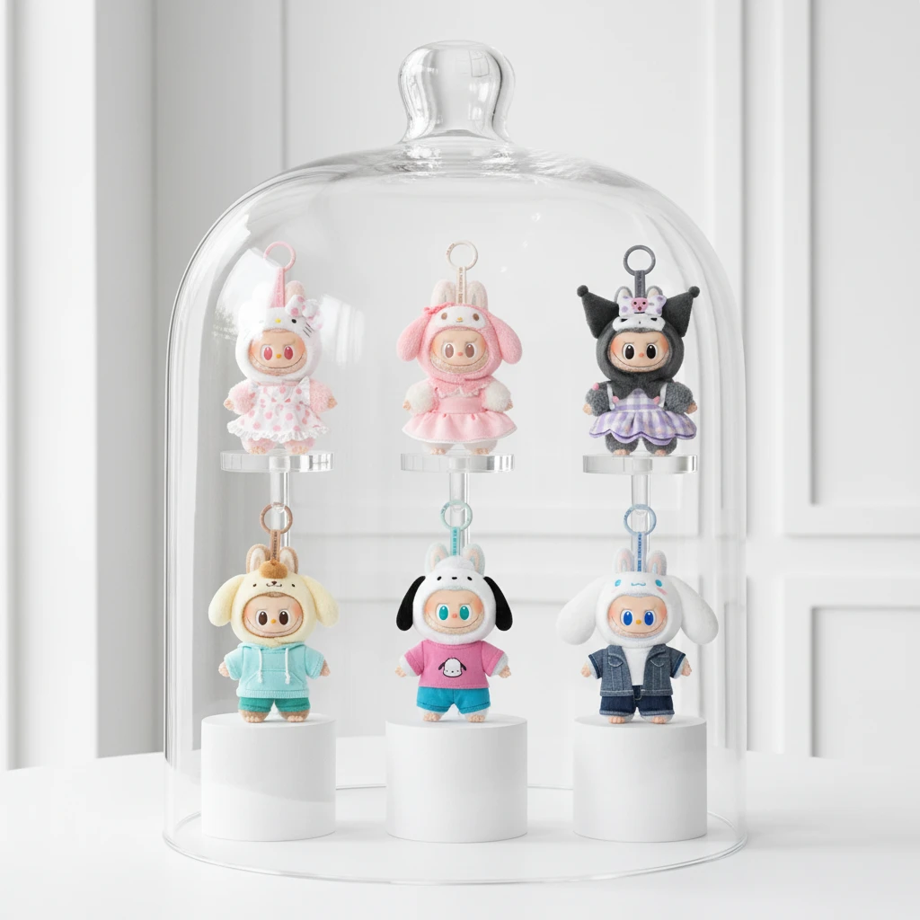 POP MART Porte-clé Peluche Labubu Hello Kitty - Sanrio Characters Series