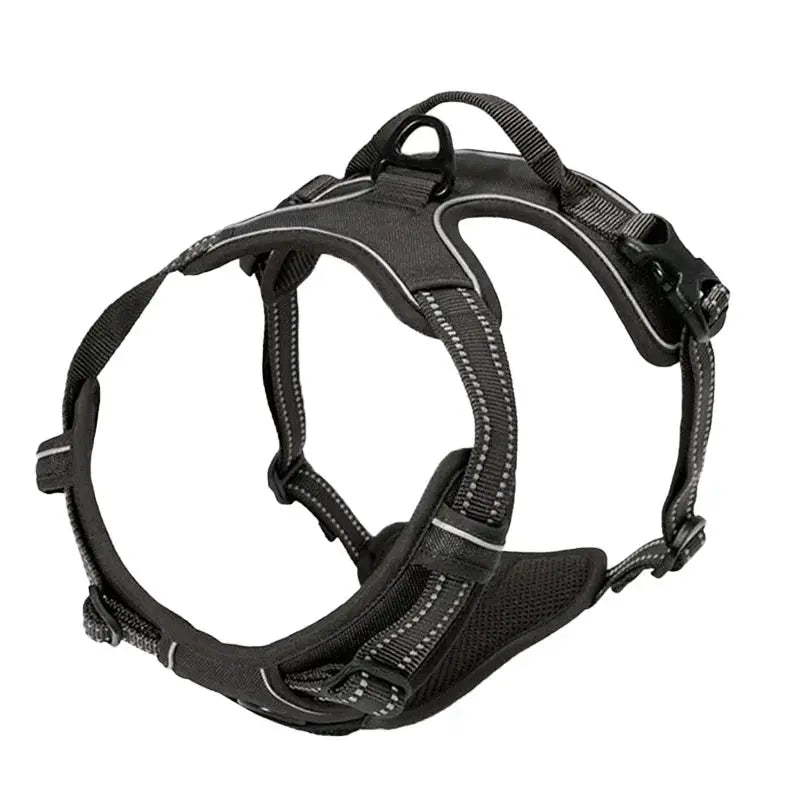 Harnais réglable en nylon noir pour chien LSDLBoutique avec rembourrage et sangles ajustables