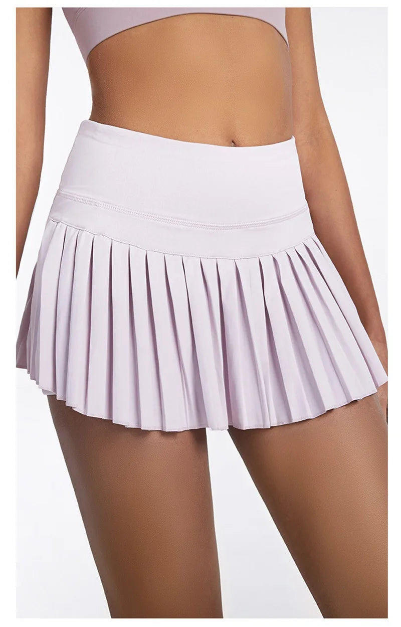 Jupe Tennis Femme Plissée Doublure Taille Haute LUOBOLAN