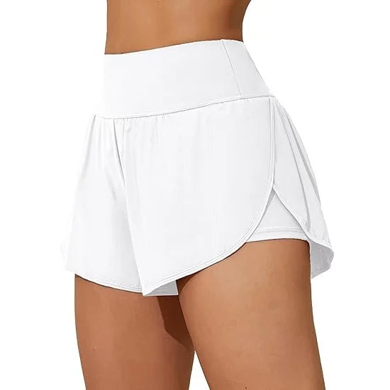 Short de bain taille haute 2 en 1 avec poches – Anfilia