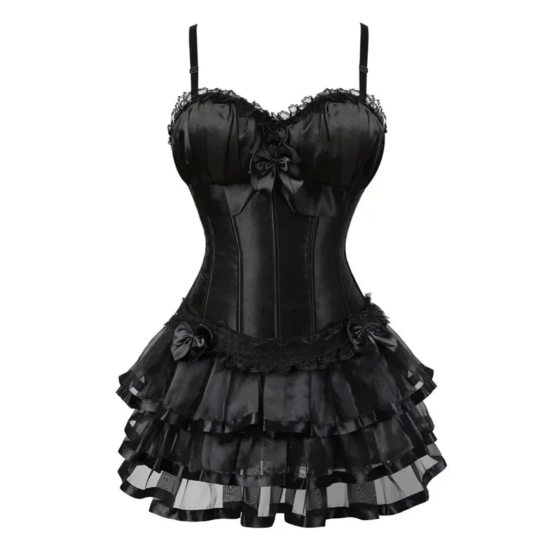Corset Dress with Straps and Skirt – Plus Size Available