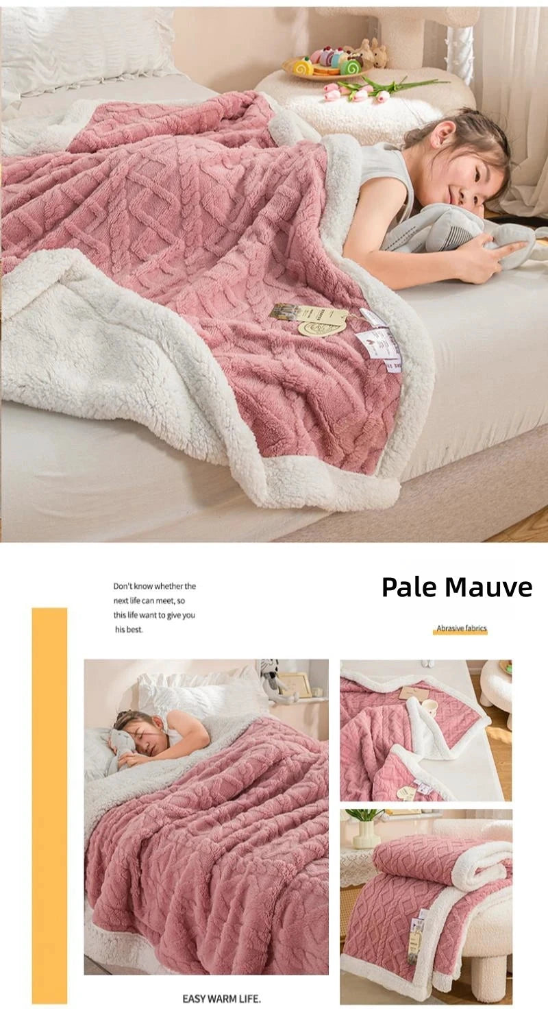CARA CARLE Couverture Sherpa Corail Double Polaire