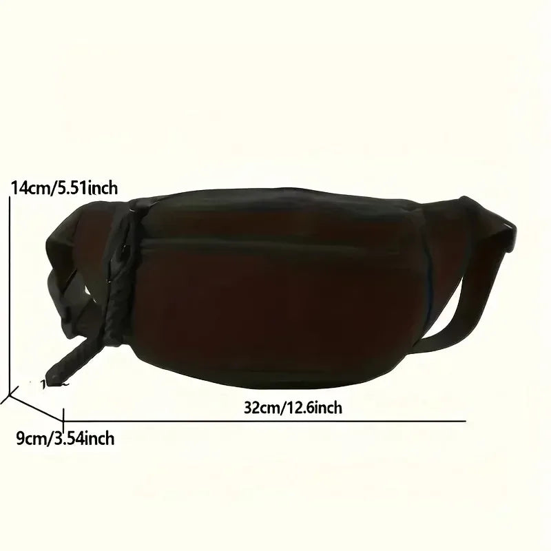 F Sac Banane Nylon Noir À Fermeture Éclair Bandoulière