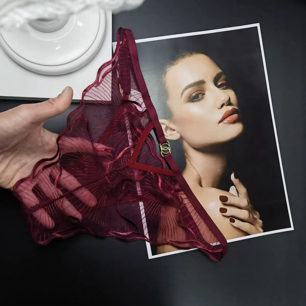 Moyisu Culotte Dentelle Transparente Noire Ultra Fine Taille Basse