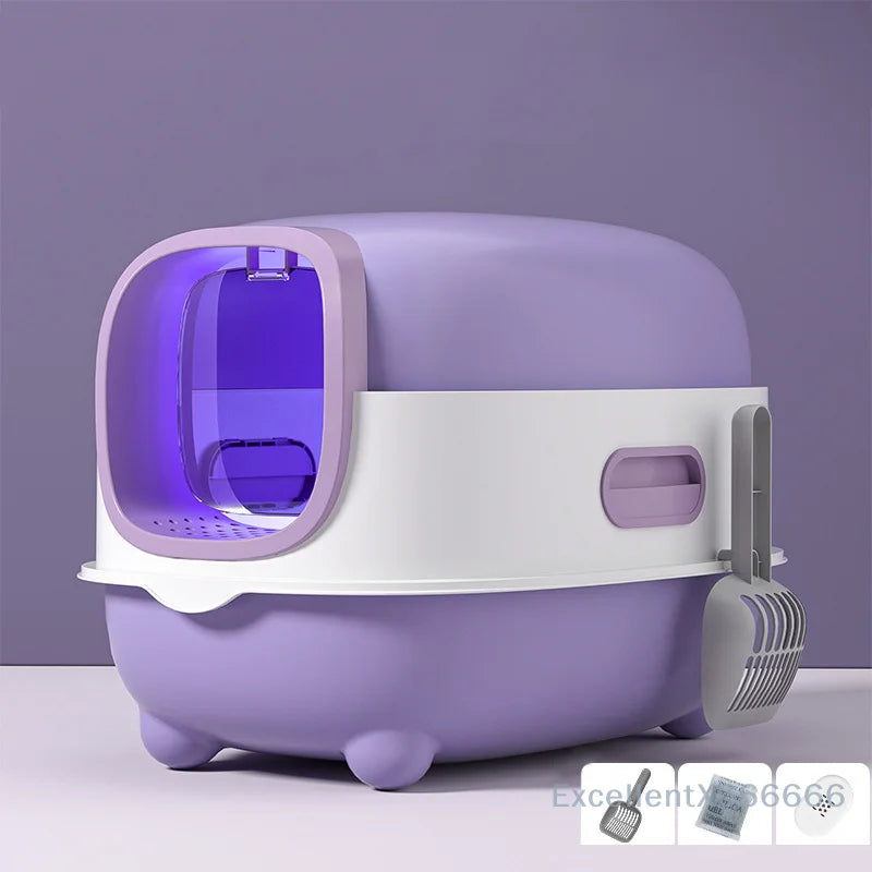 Bac À Litière Pliable Pour Chat Fermé Anti Odeurs Design Double Porte Hygiène Confort Jusqu À 7 Kg by LSDLBoutique