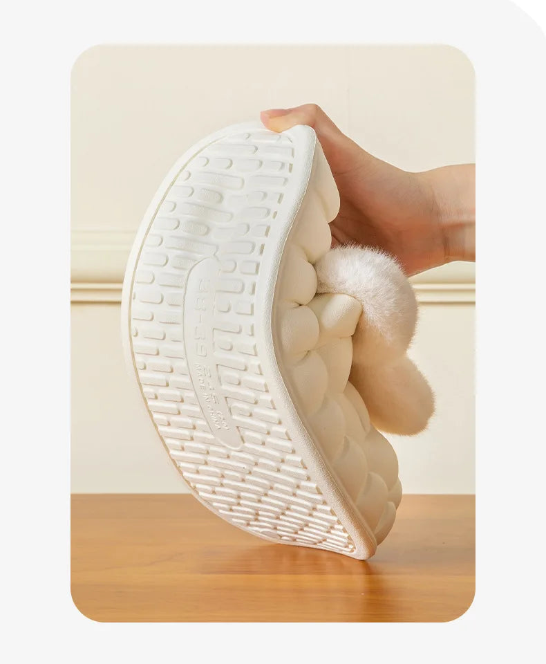 Mo Dou Pantoufles Imperméables en Peluche Unisexe Hiver