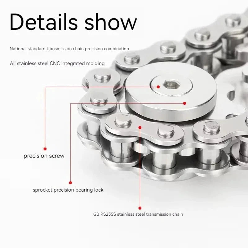 Fidget Spinner Metal Gear Hand Spinner en acier inox à engrenages, design industriel