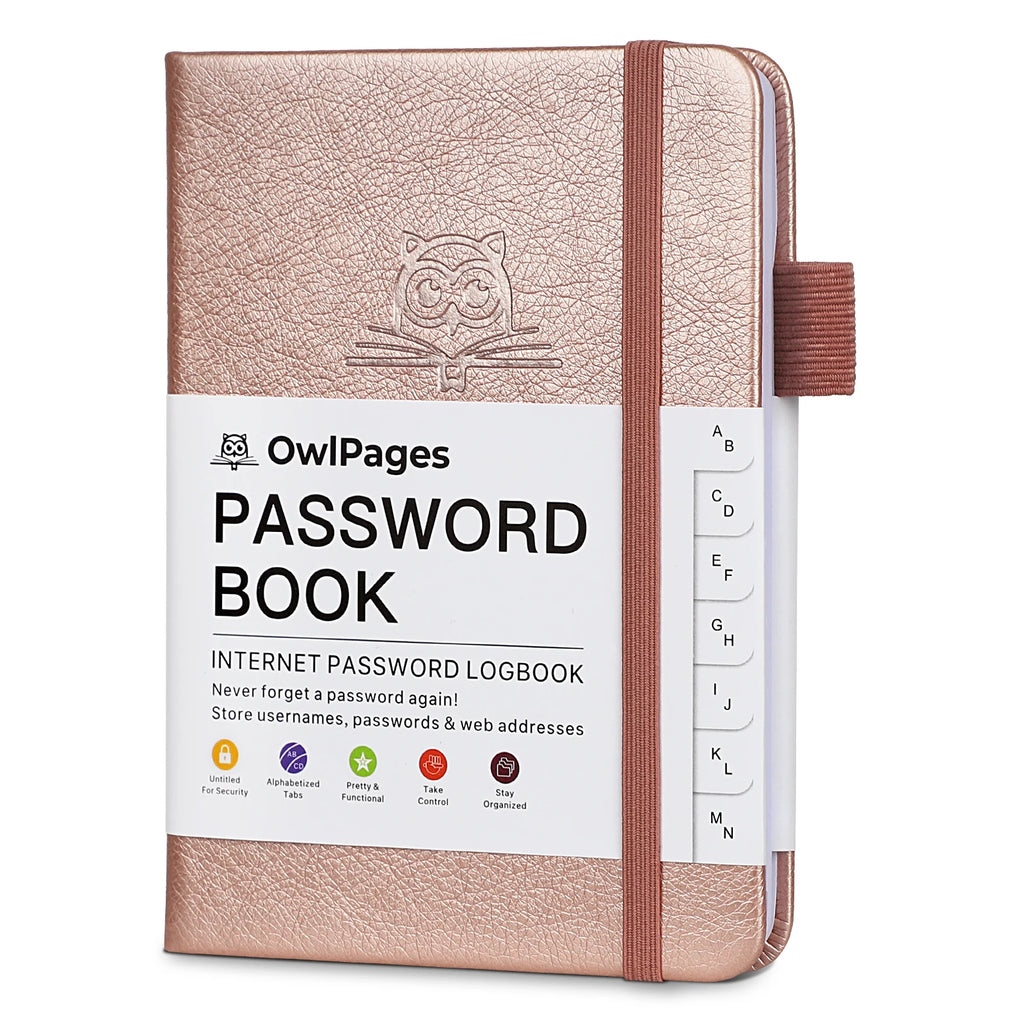 Carnet mot de passe couverture rigide avec onglets alphabétiques