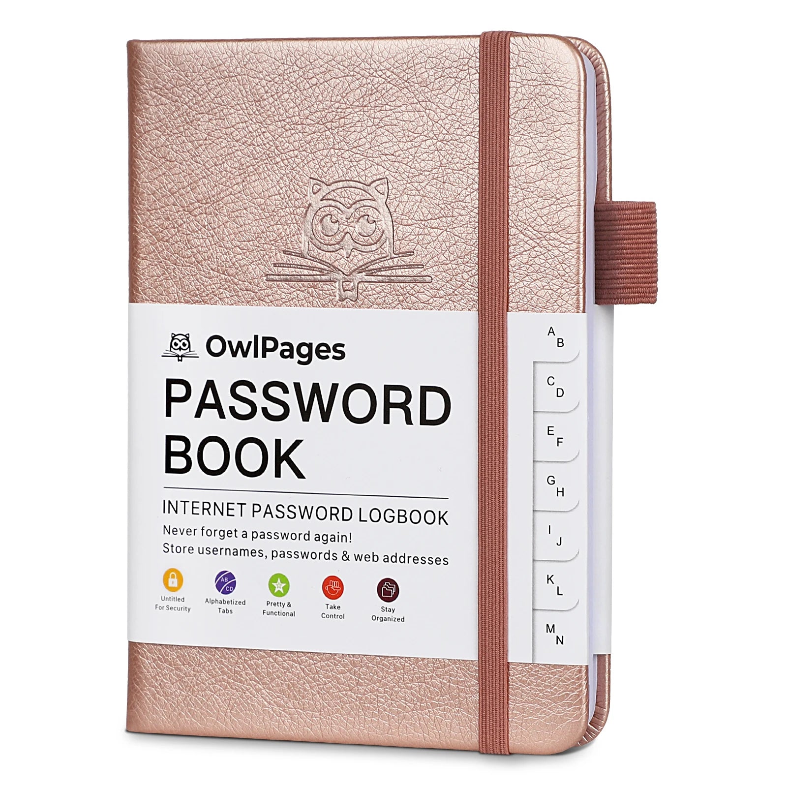Carnet mot de passe couverture rigide avec onglets alphabétiques