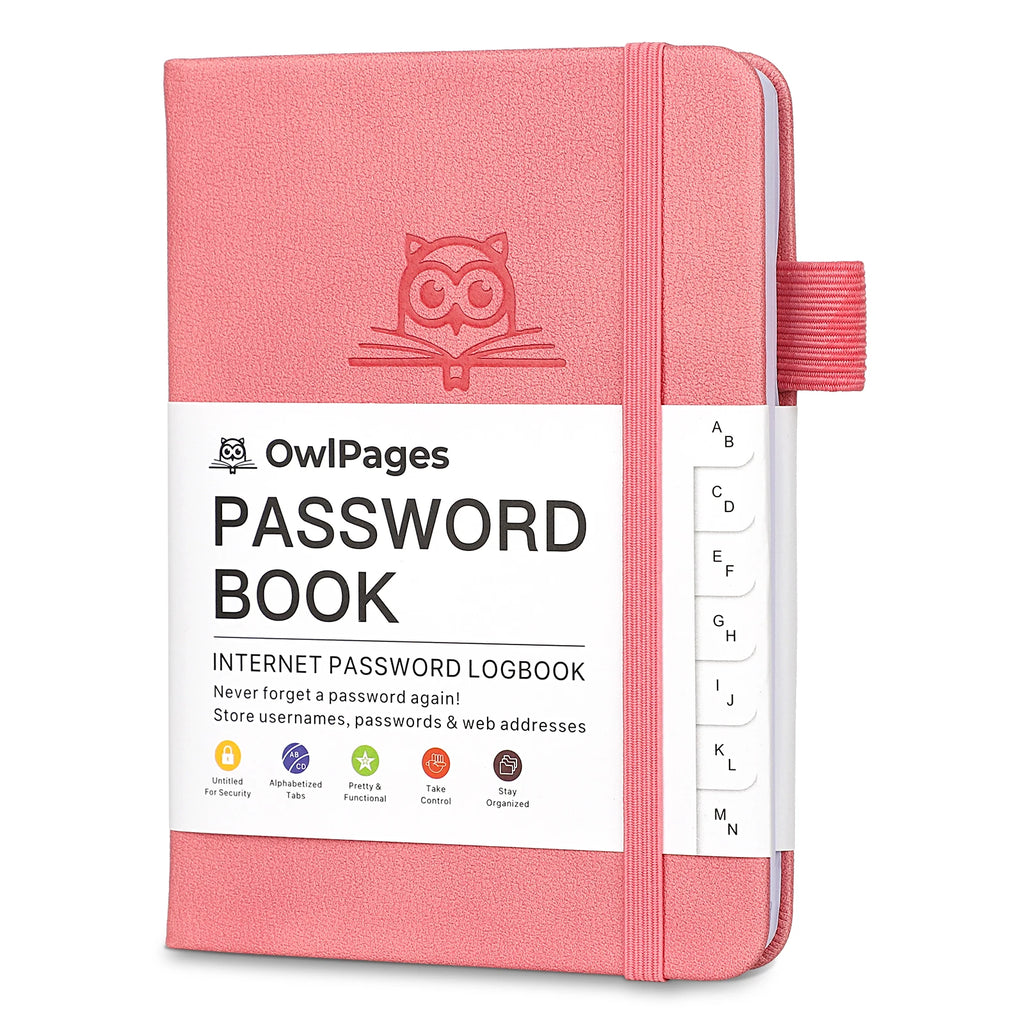 Carnet mot de passe couverture rigide avec onglets alphabétiques