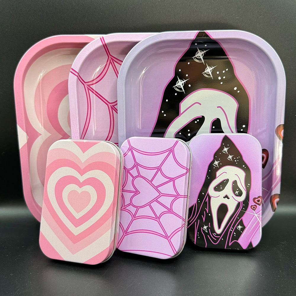 Plateau Roulant 18x14 cm En Fer Blanc Pour Tabac 2 Pièces