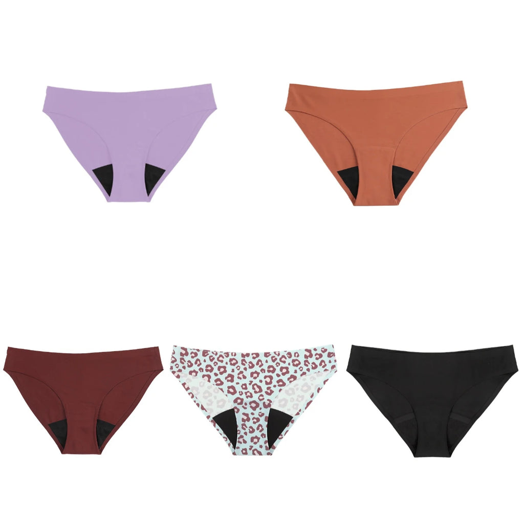 YMQJ Culotte Menstruelle Léopard Respirante Étanche 4 Couches