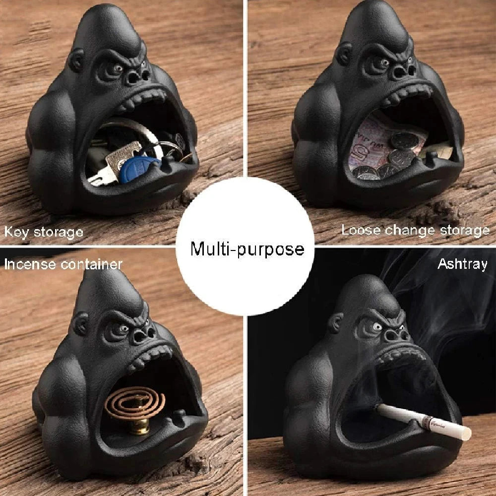 Cartoon Ceramic Orangutan Ashtray for Smokers