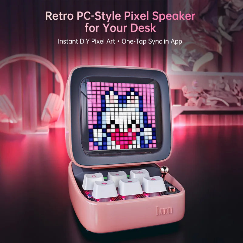 Divoom Ditoo Pro Haut Parleur Portable Pixel Art LED Rose