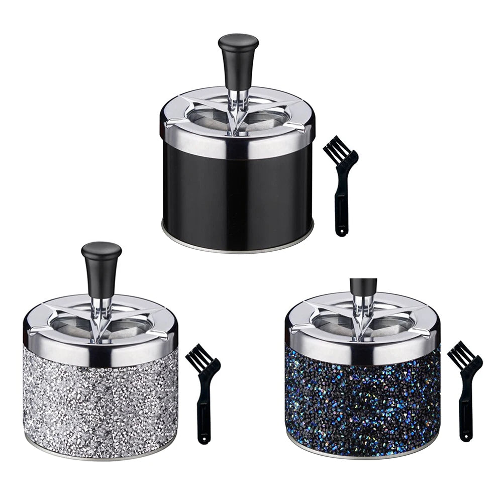 Cendrier Voiture Poussoir Couvercle Rotatif Autonettoyant Alloet