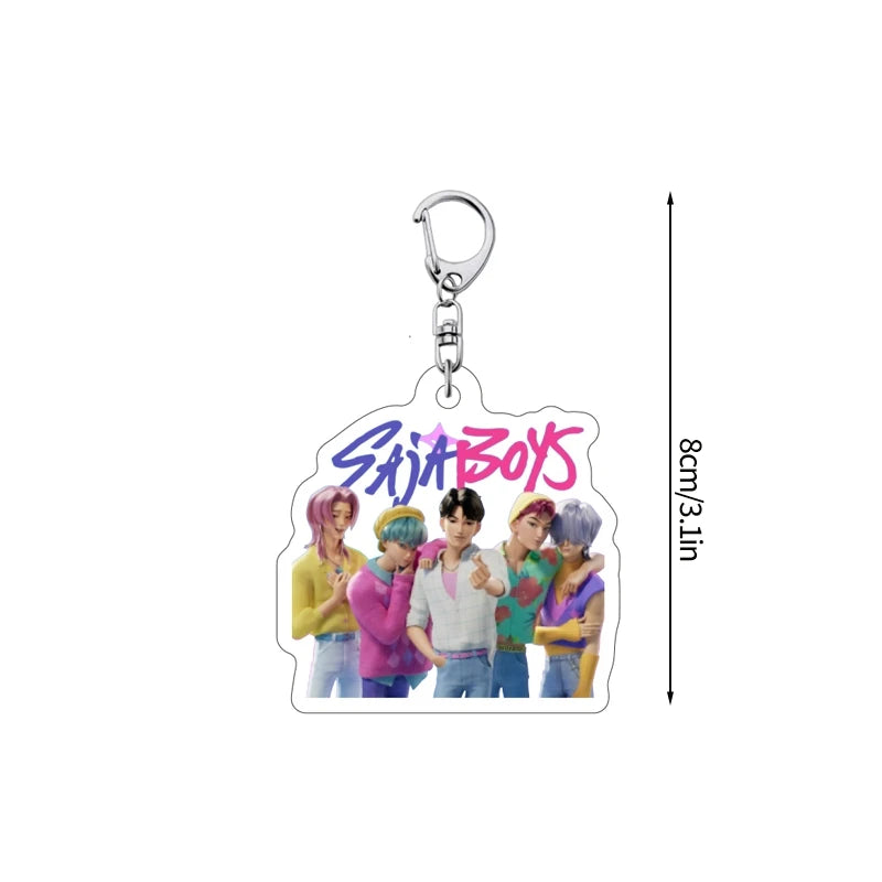 Porte-clés Perles Multicolores Kpop Avec Plaque Ronde Image